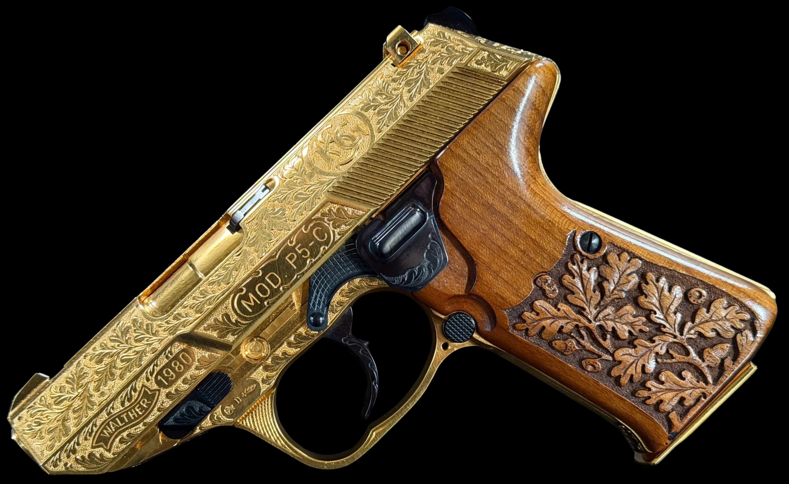 Walther Mod. P5C Factory Engraved & Gold Plated 9mm DA / SA